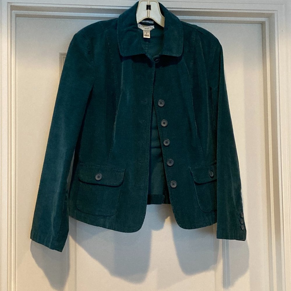 Talbots Corduroy Jacket, Teal, Size 8 petite